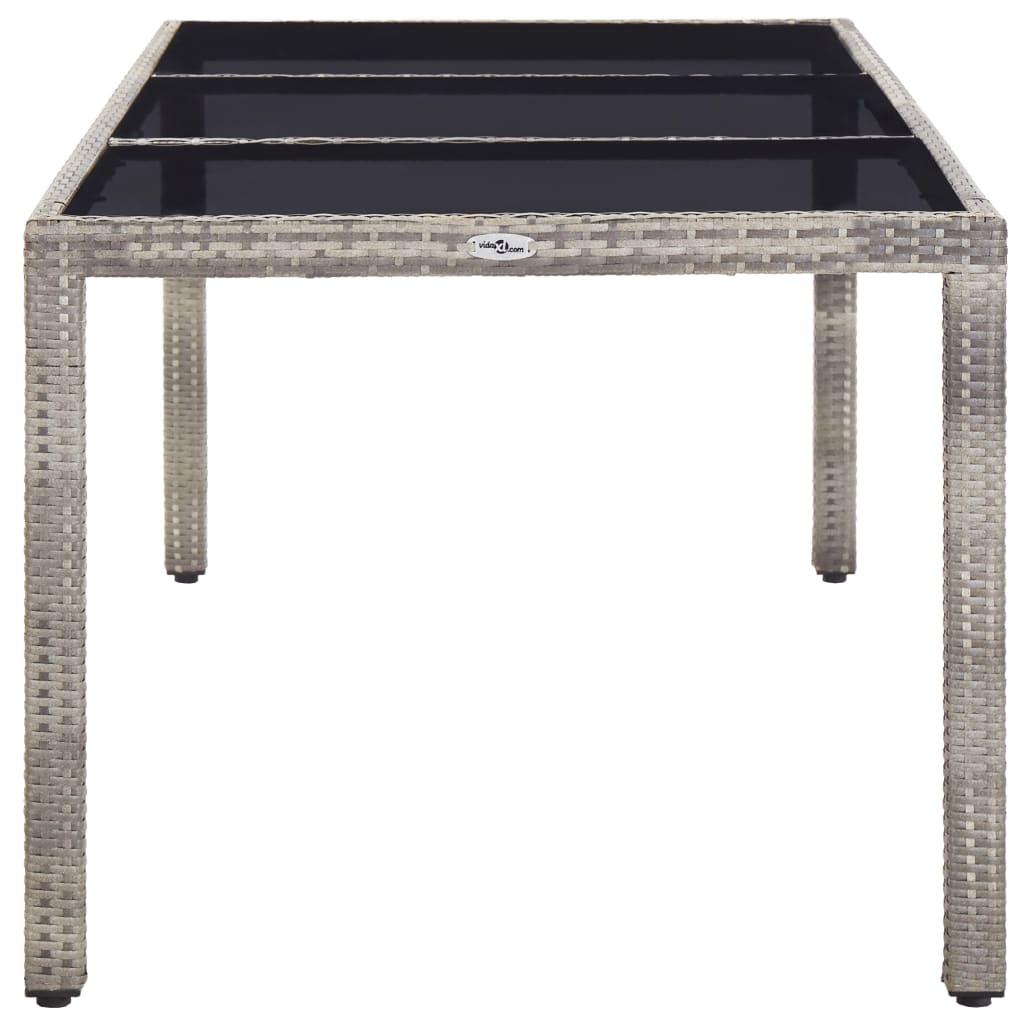 Gartentisch Grau 190x90x75 cm Poly Rattan