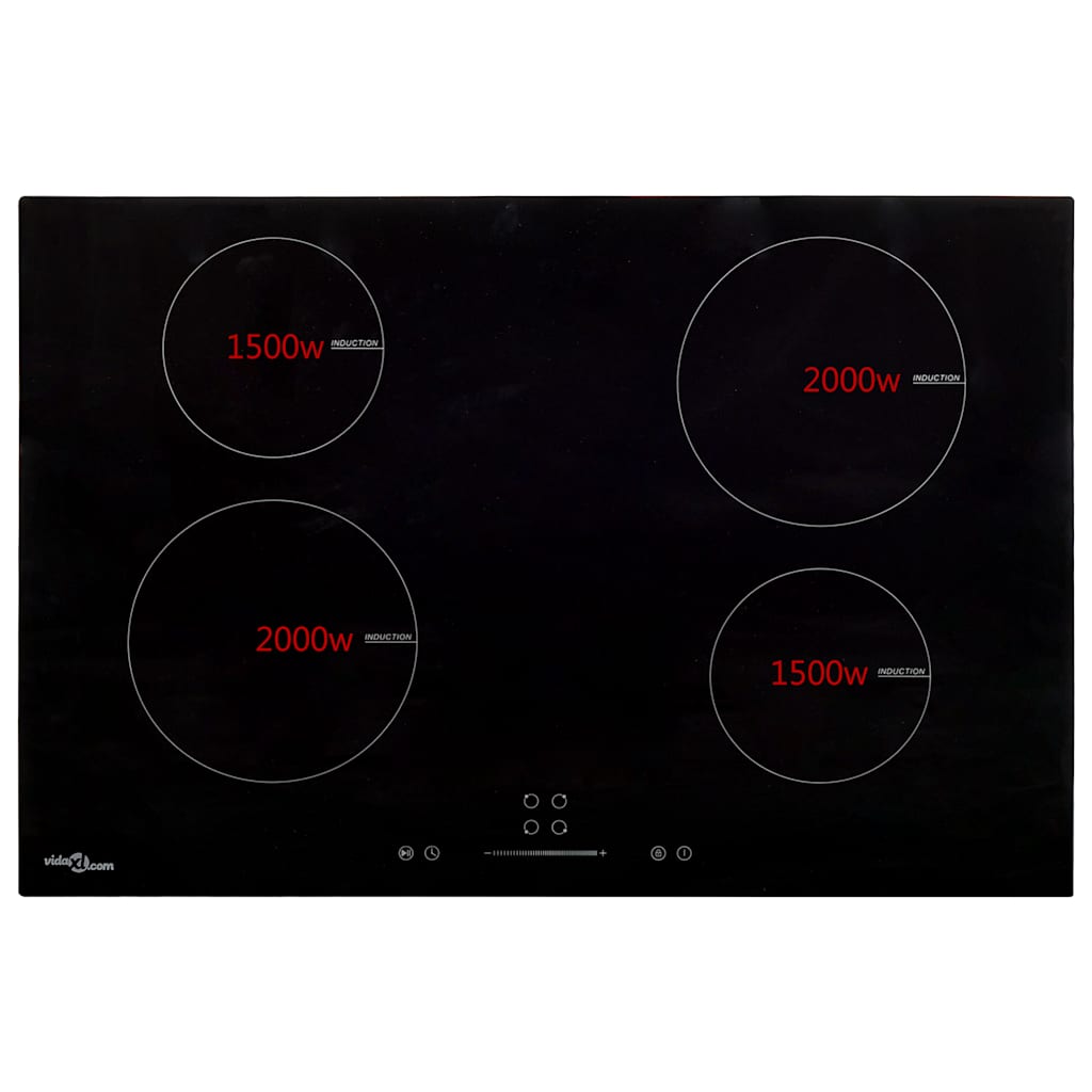 Induktionskochfeld mit 4 Platten Touch Control Glas 77cm 7000 W