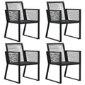 Gartenstühle 4 Stk. Seil Rattan Schwarz