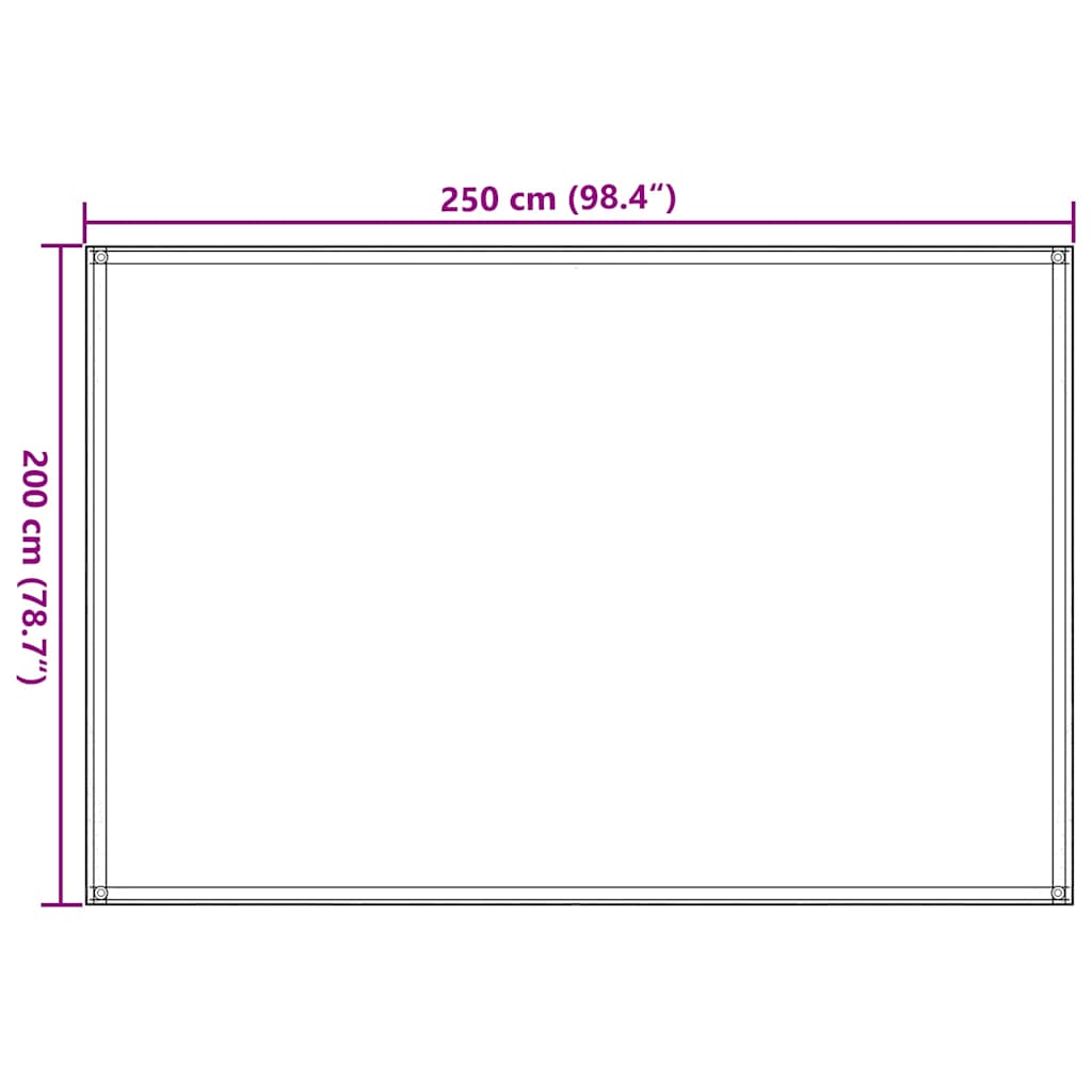 Zeltteppich 250x200 cm Anthrazit und Weiß