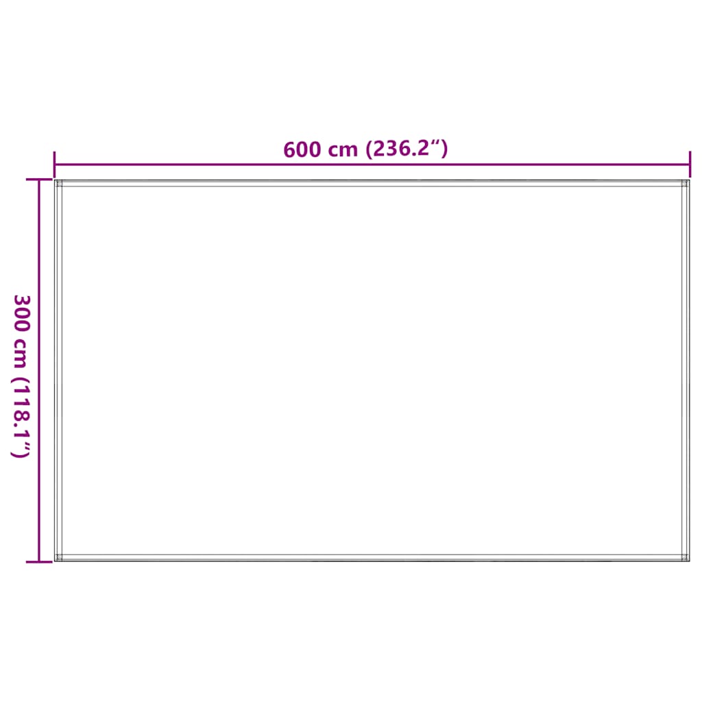 Zeltteppich 300x600 cm Anthrazit und Weiß