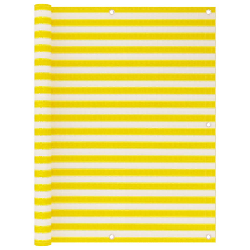 Balkon-Sichtschutz Gelb und Weiß 120x500 cm HDPE