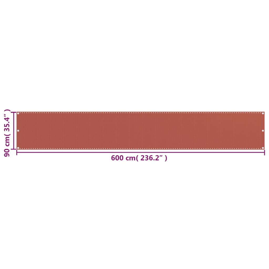 Balkon-Sichtschutz Terracotta-Rot 90x600 cm HDPE