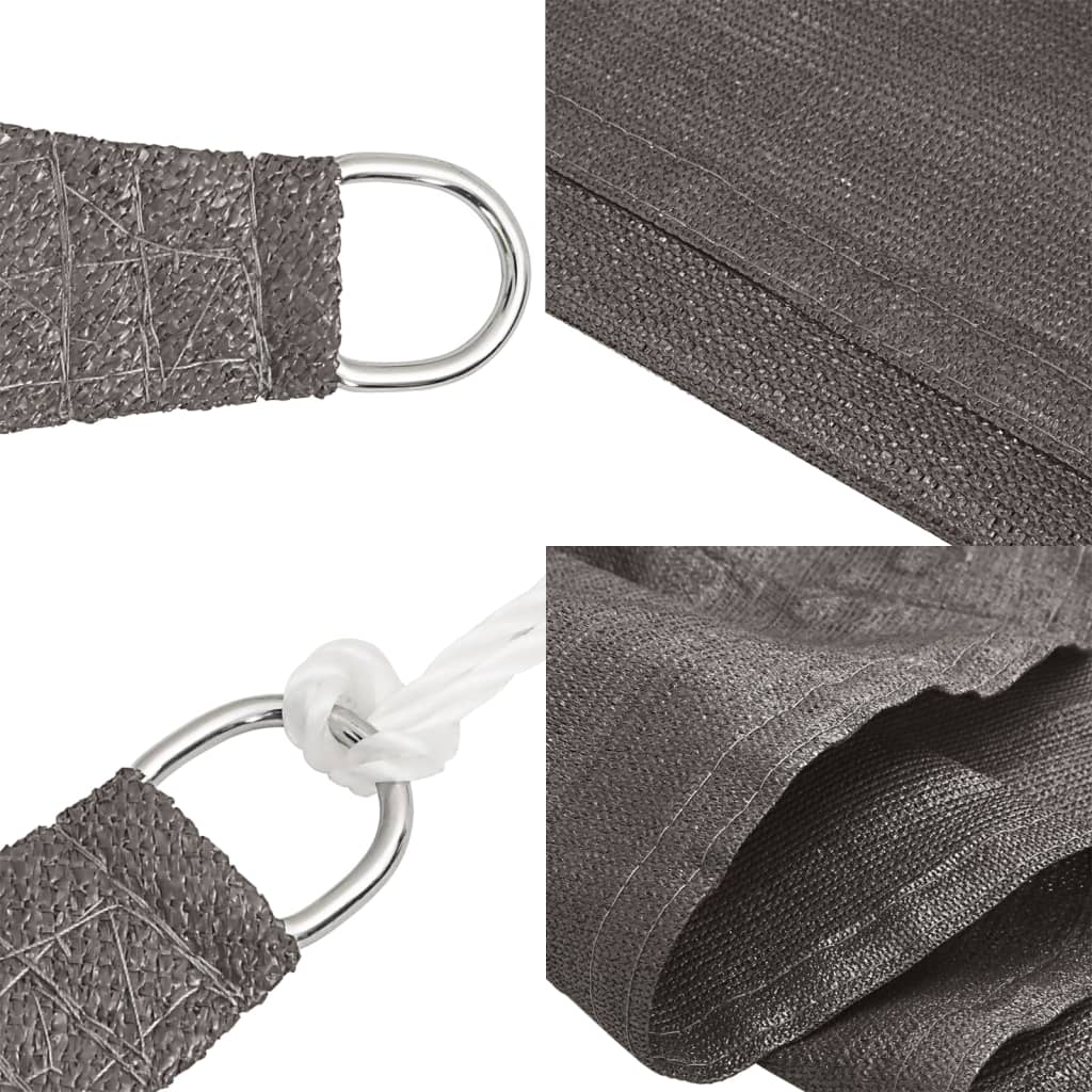 Sonnensegel 160 g/m² Anthrazit 5x5 m HDPE