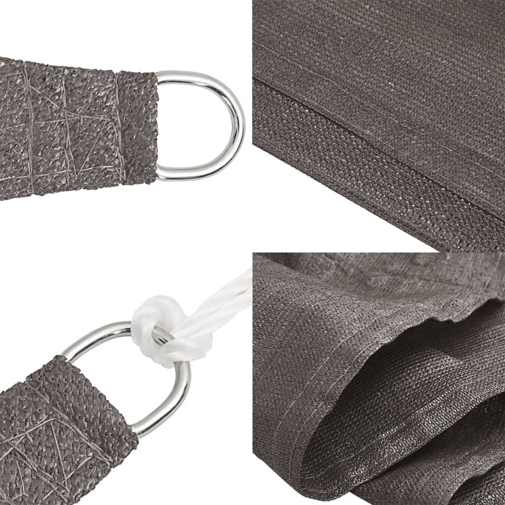 Sonnensegel 160 g/m² Anthrazit 5x8 m HDPE