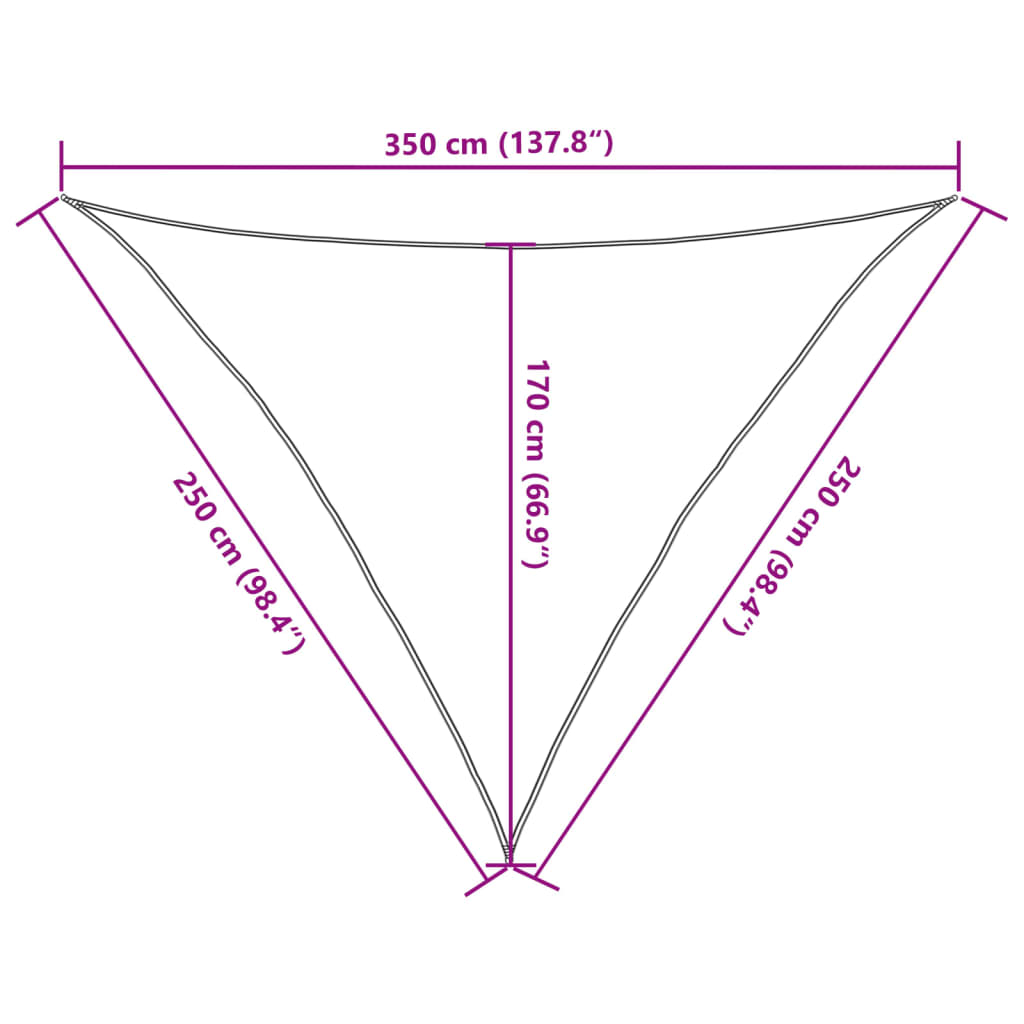 Sonnensegel 160 g/m² Anthrazit 2,5x2,5x3,5 m HDPE