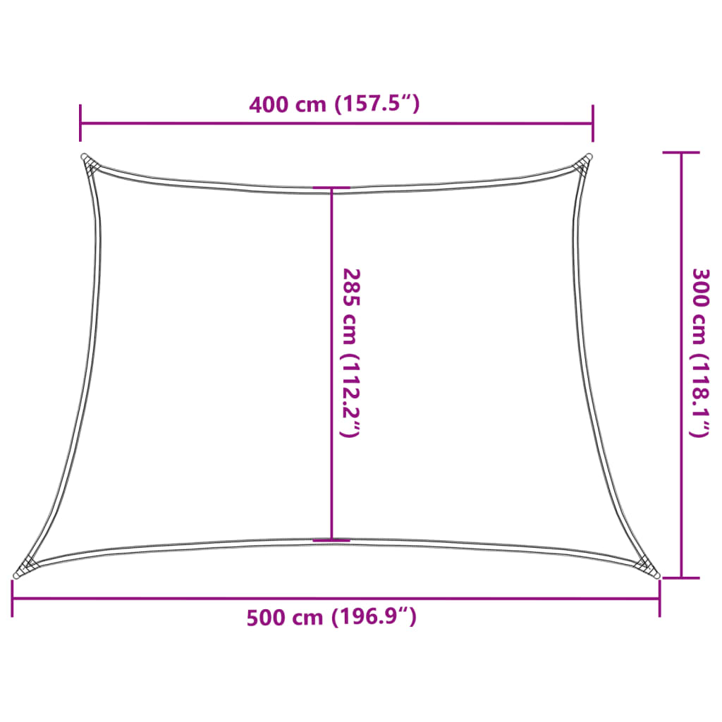 Sonnensegel 160 g/m² Anthrazit 4/5x3 m HDPEE