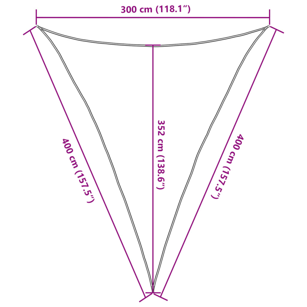 Sonnensegel 160 g/m² Cremeweiß 3x4x4 m HDPE