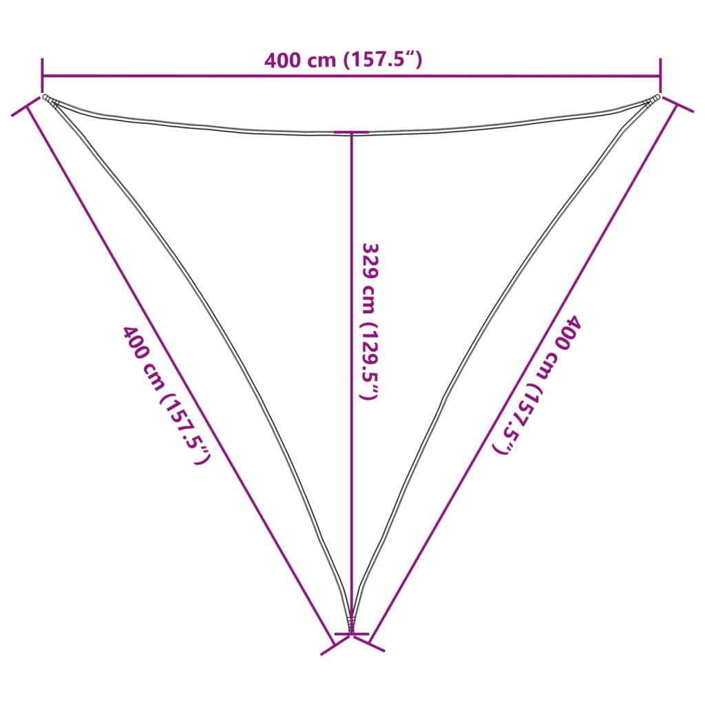 Sonnensegel 160 g/m² Creme 4x4x4 m HDPE