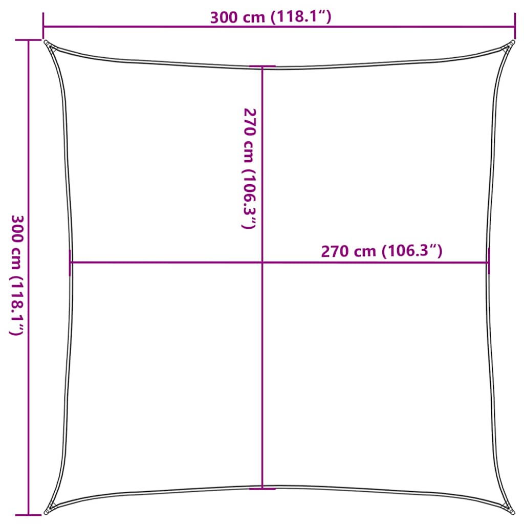 Sonnensegel 160 g/m² Weiß 3x3 m HDPE