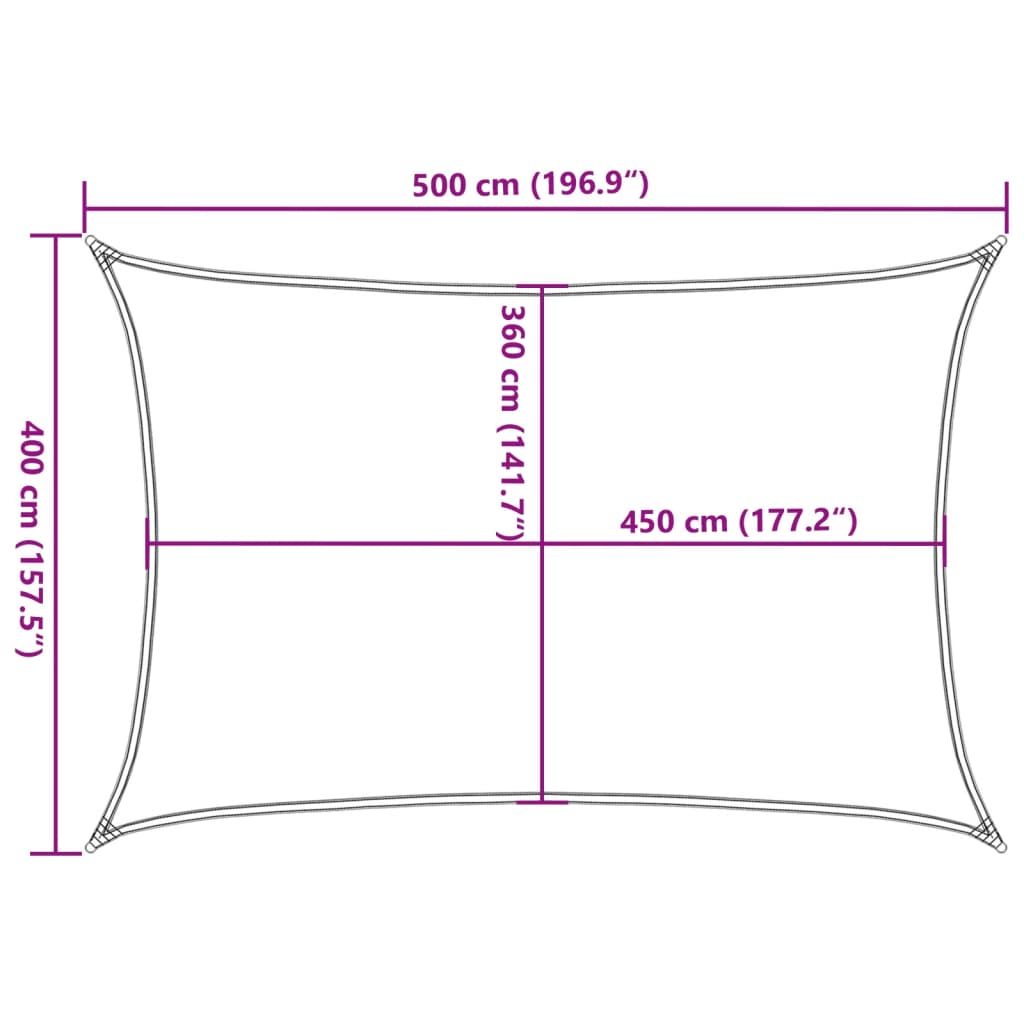 Sonnensegel 160 g/m² Weiß 4x5 m HDPE
