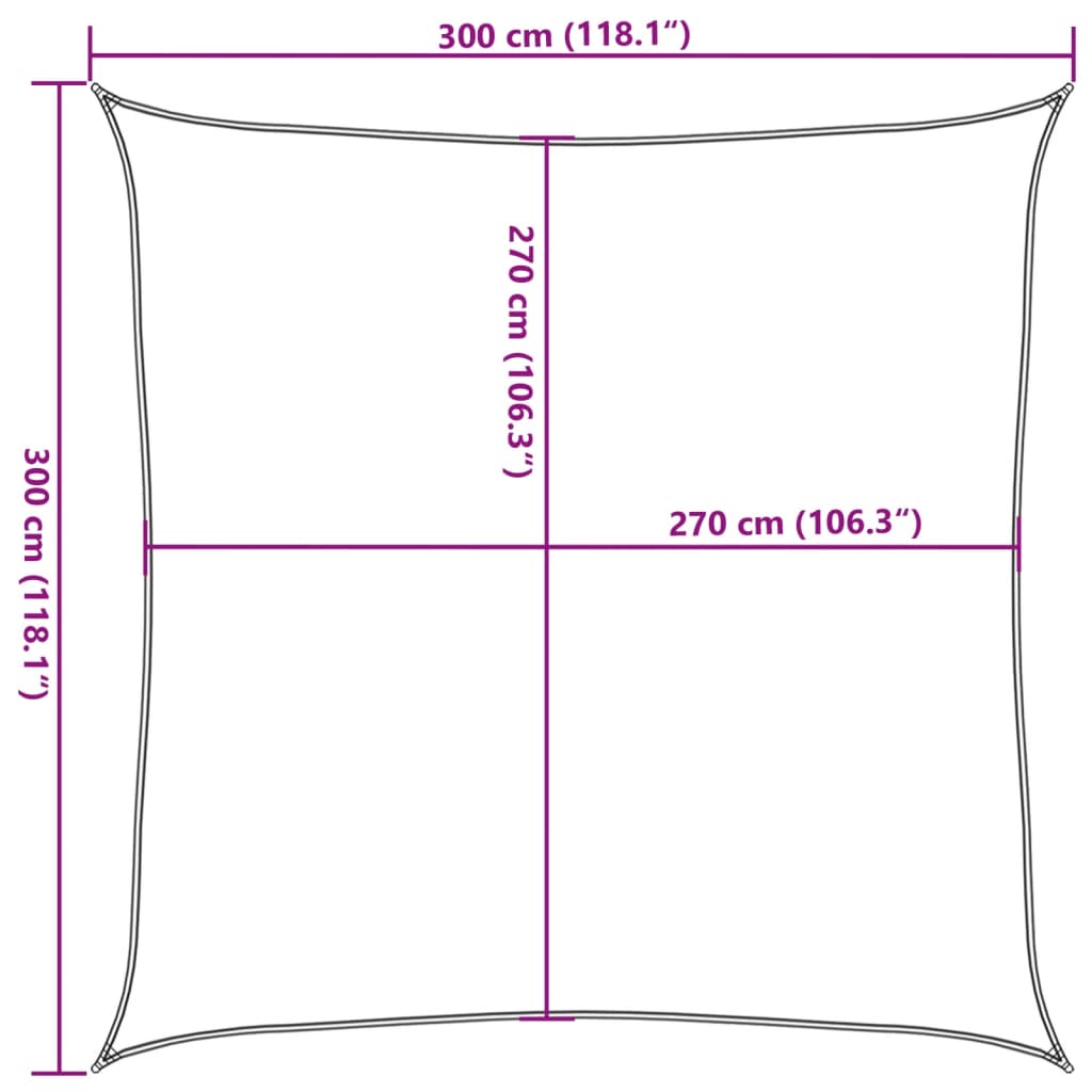Sonnensegel 160 g/m² Hellgrün 3x3 m HDPE
