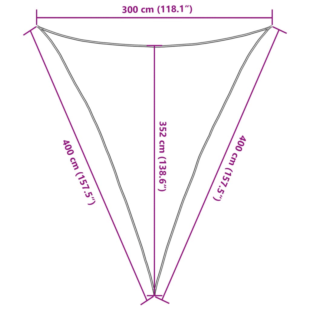 Sonnensegel 160 g/m² Hellgrün 3x4x4 m HDPE