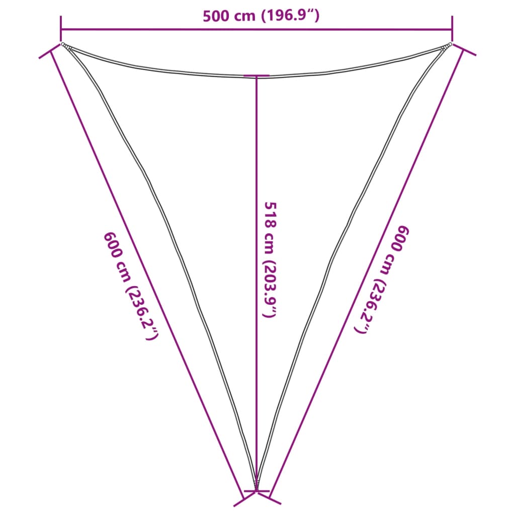 Sonnensegel 160 g/m² Hellgrün 5x6x6 m HDPE