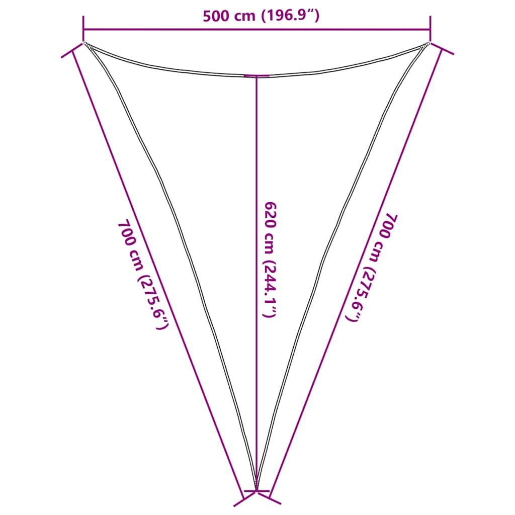 Sonnensegel 160 g/m² Hellgrün 5x7x7 m HDPE