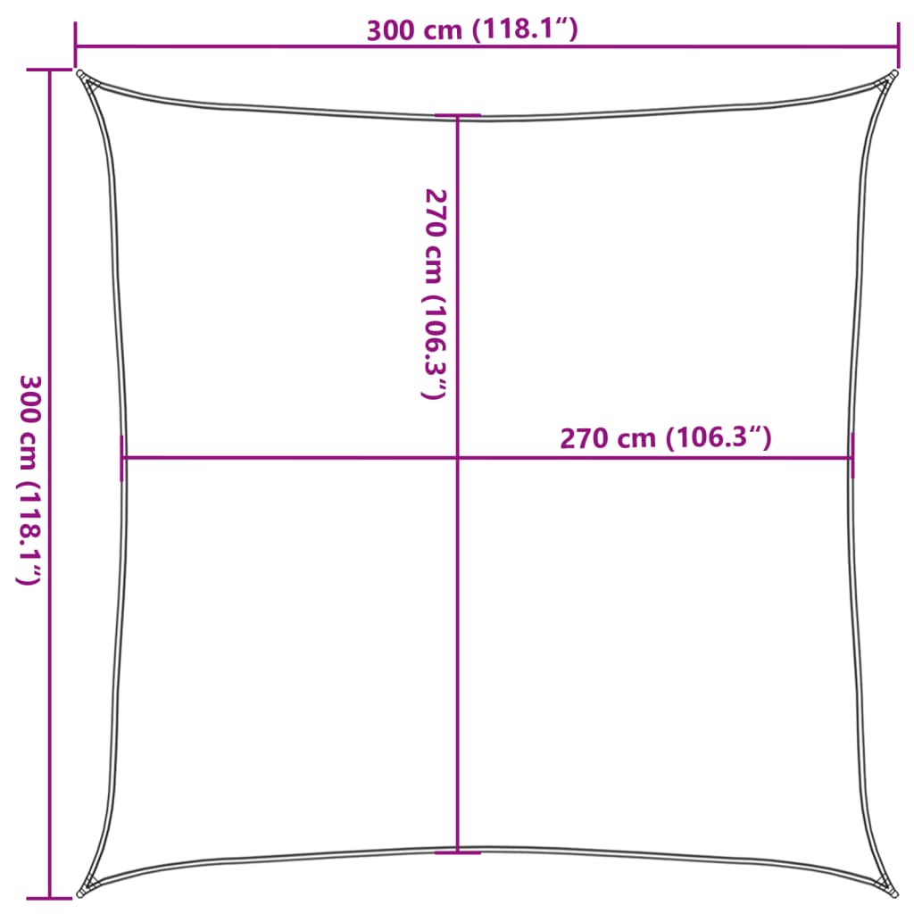 Sonnensegel 160 g/m² Terrakottarot 3x3 m HDPE