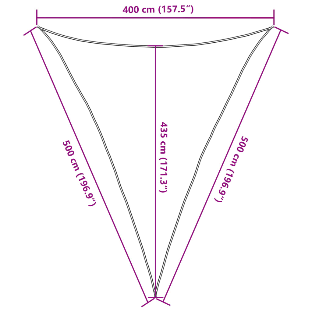 Sonnensegel 160 g/m² Dunkelgrün 4x5x5 m HDPE