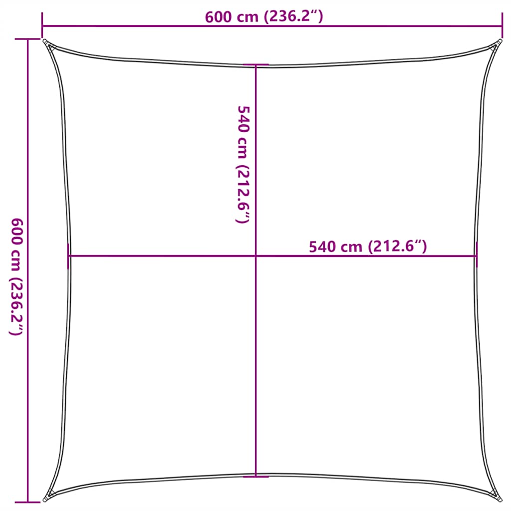 Sonnensegel 160 g/m² Quadratisch Blau 6x6 m HDPE