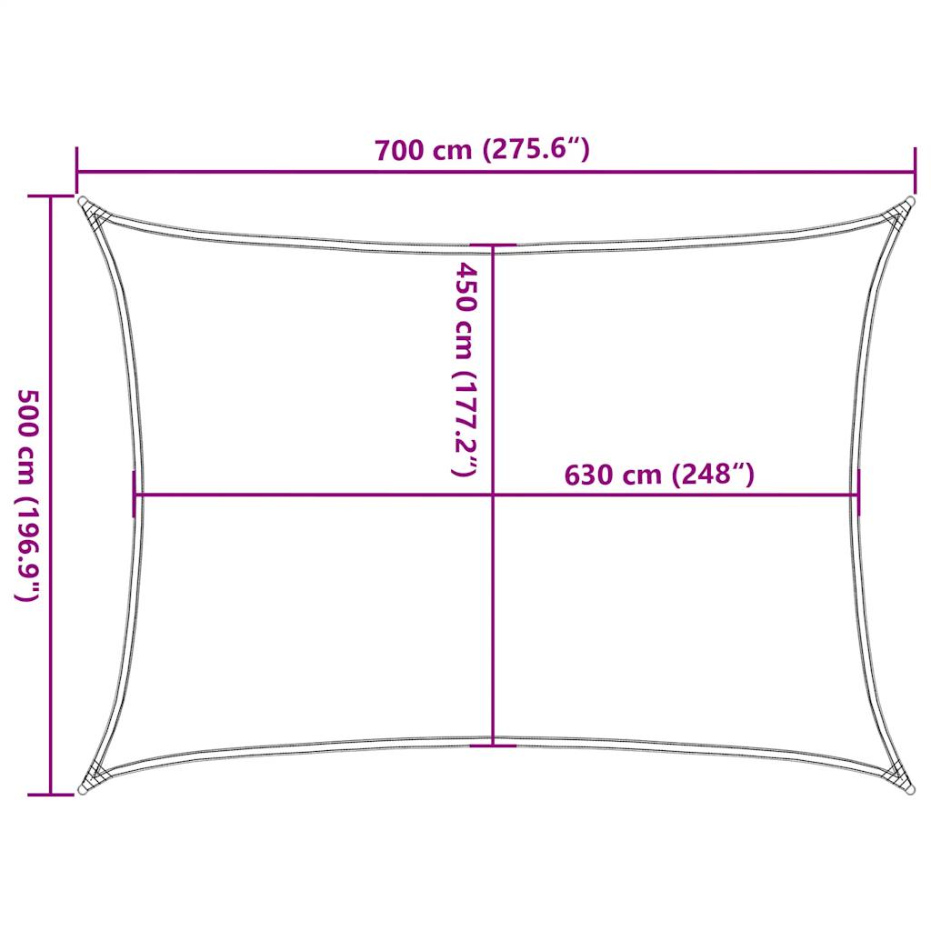 Sonnensegel 160 g/m² Rechteckig Blau 5x7 m HDPE