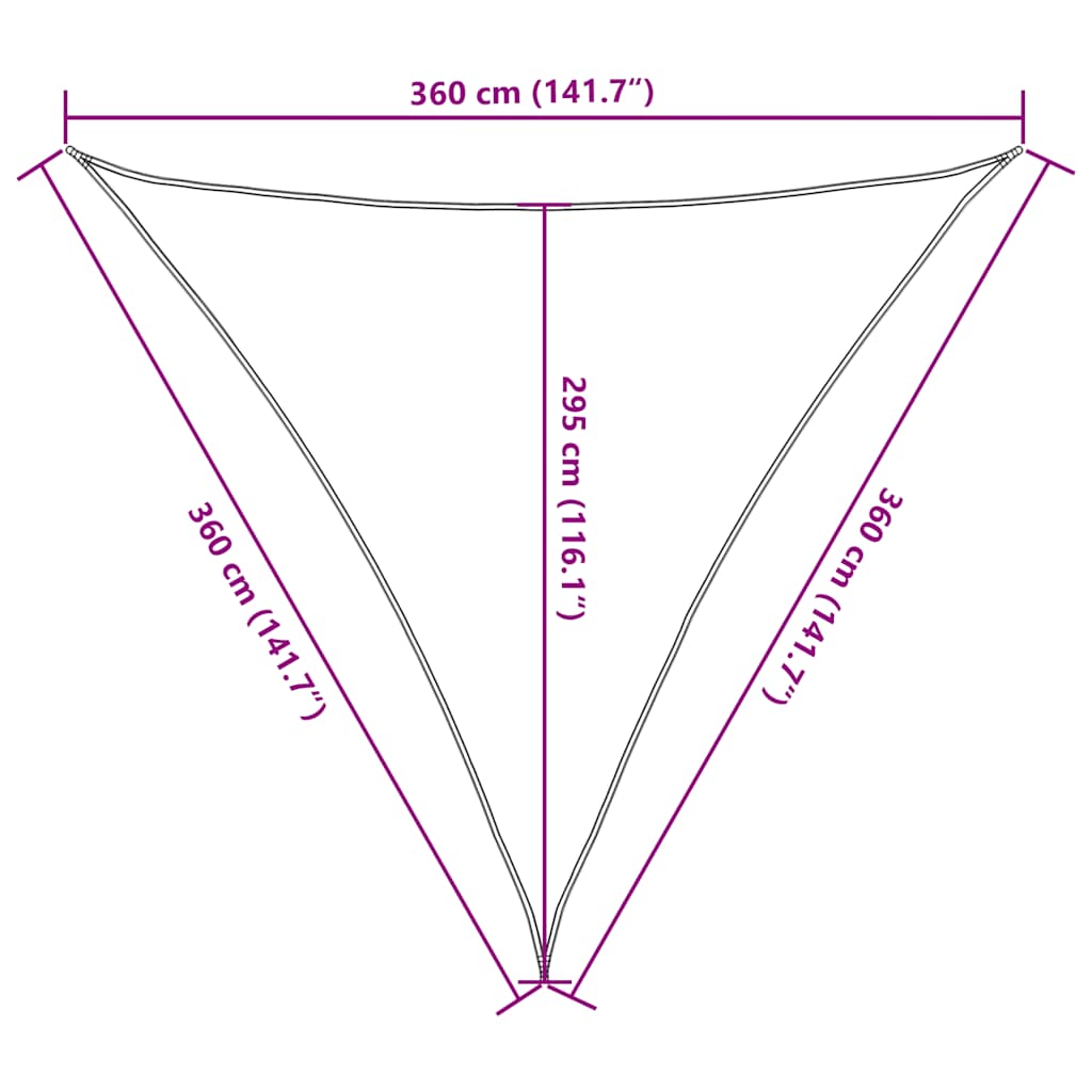 Sonnensegel 160 g/m² Dreieckig Blau 3,6x3,6x3,6 m HDPE