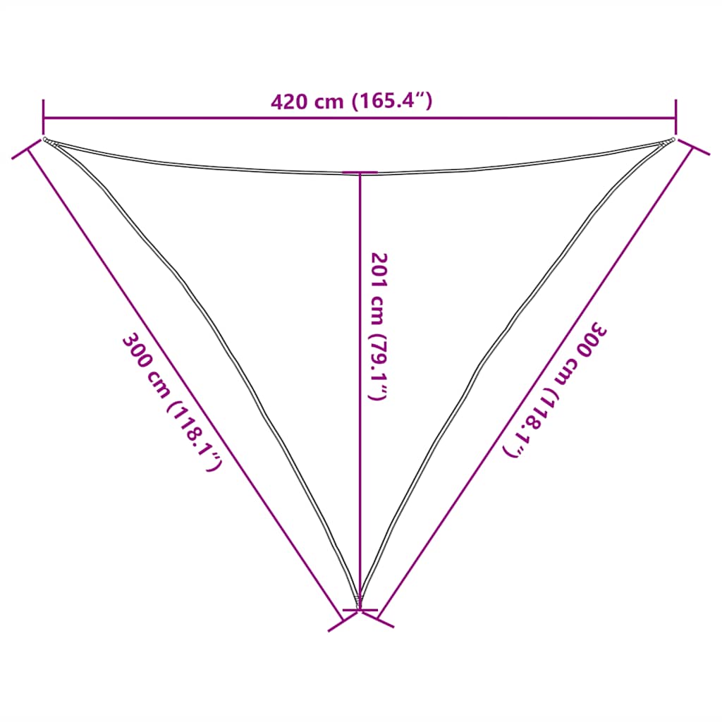 Sonnensegel 160 g/m² Blau 3x3x4,2 m HDPE