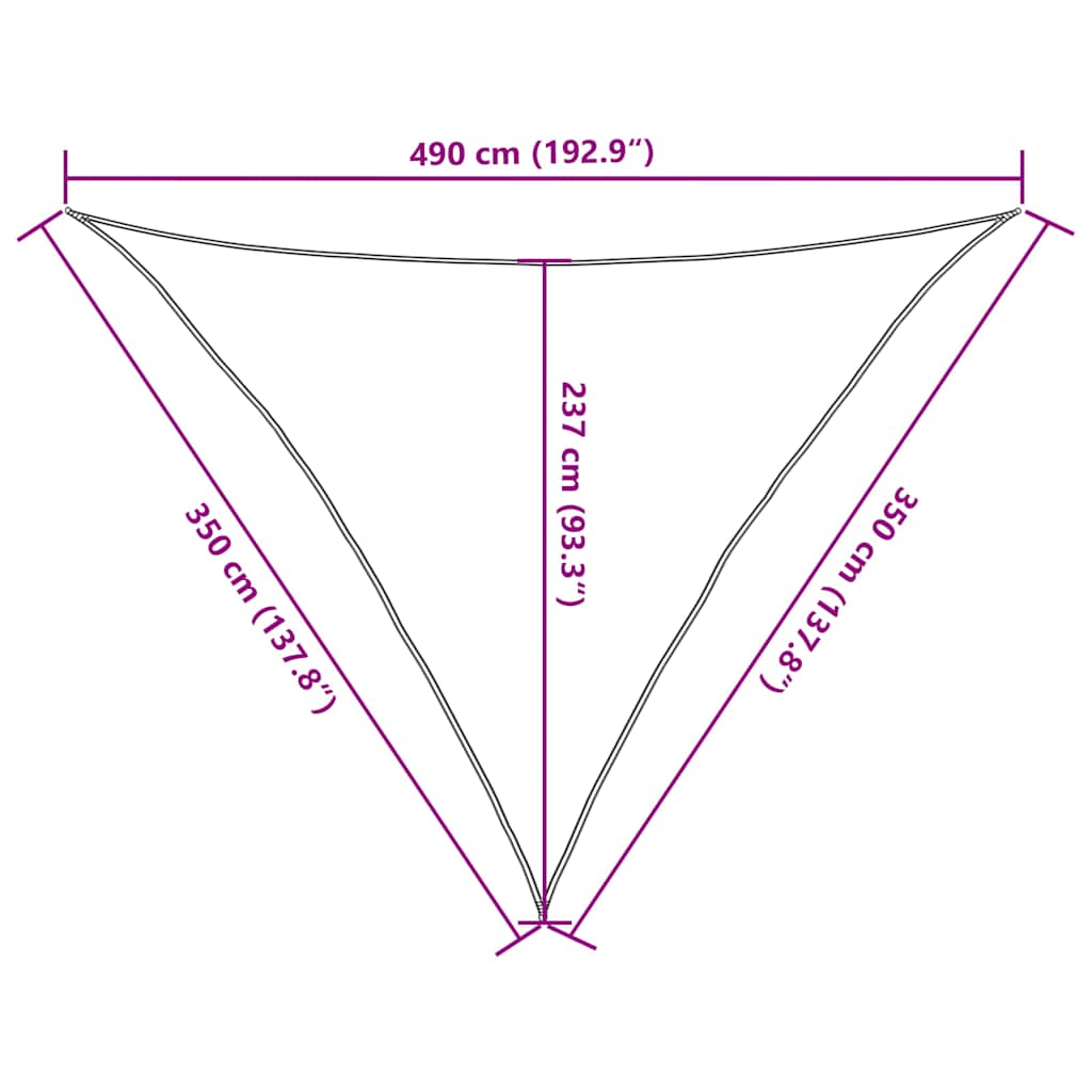 Sonnensegel 160 g/m² Blau 3,5x3,5x4,9 m HDPE