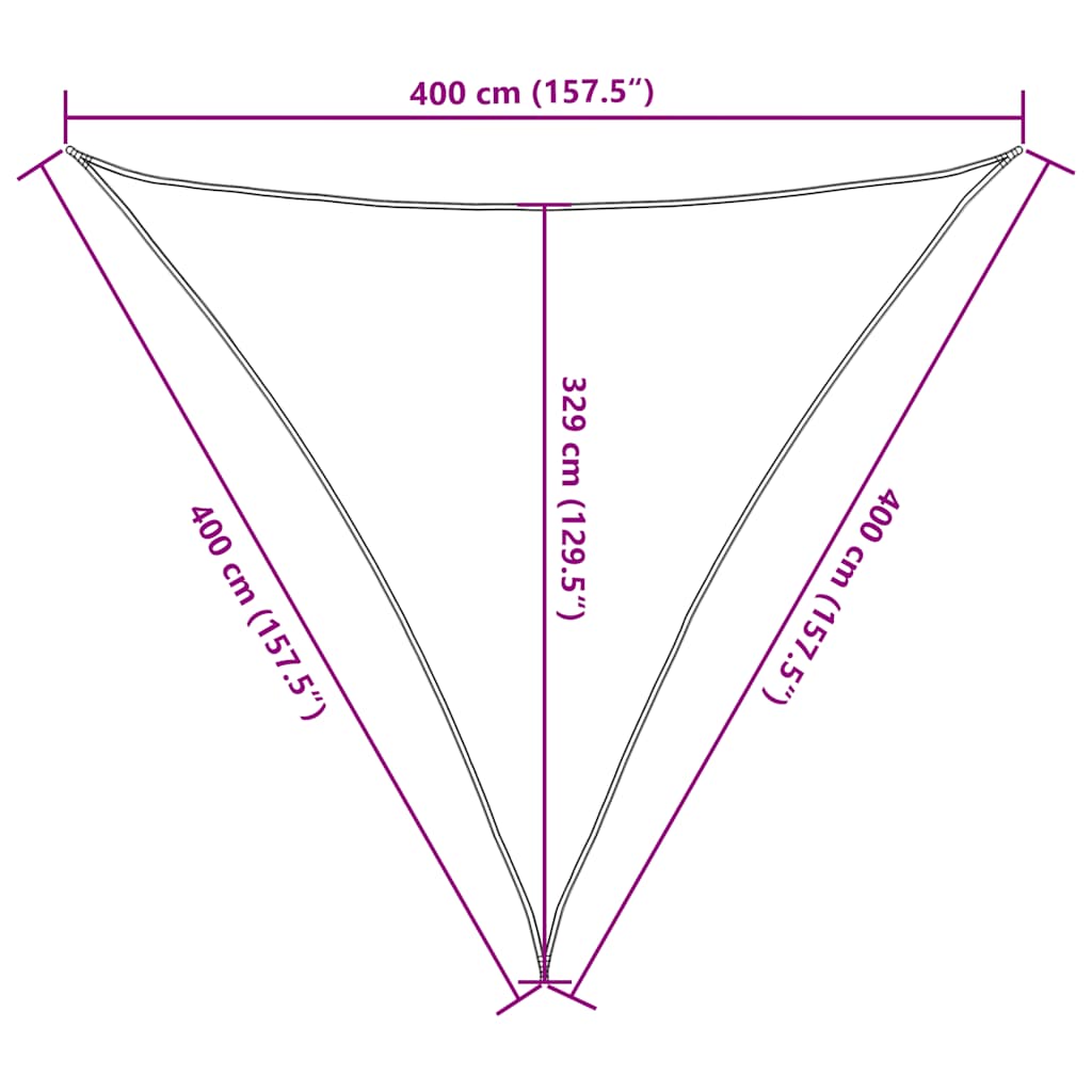 Sonnensegel 160 g/m² Blau 4x4x4 m HDPE