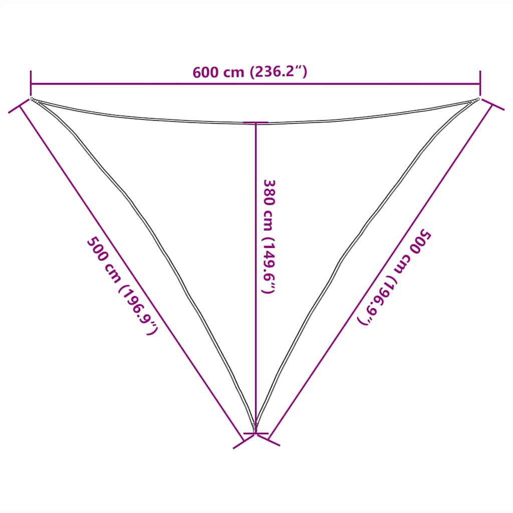 Sonnensegel 160 g/m² Dreieckig Blau 5x5x6 m HDPE