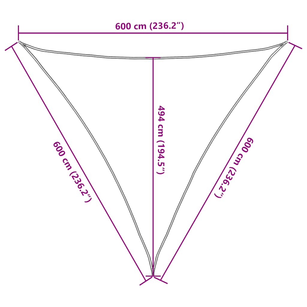 Sonnensegel 160 g/m² Dreieckig Blau 6x6x6 m HDPE