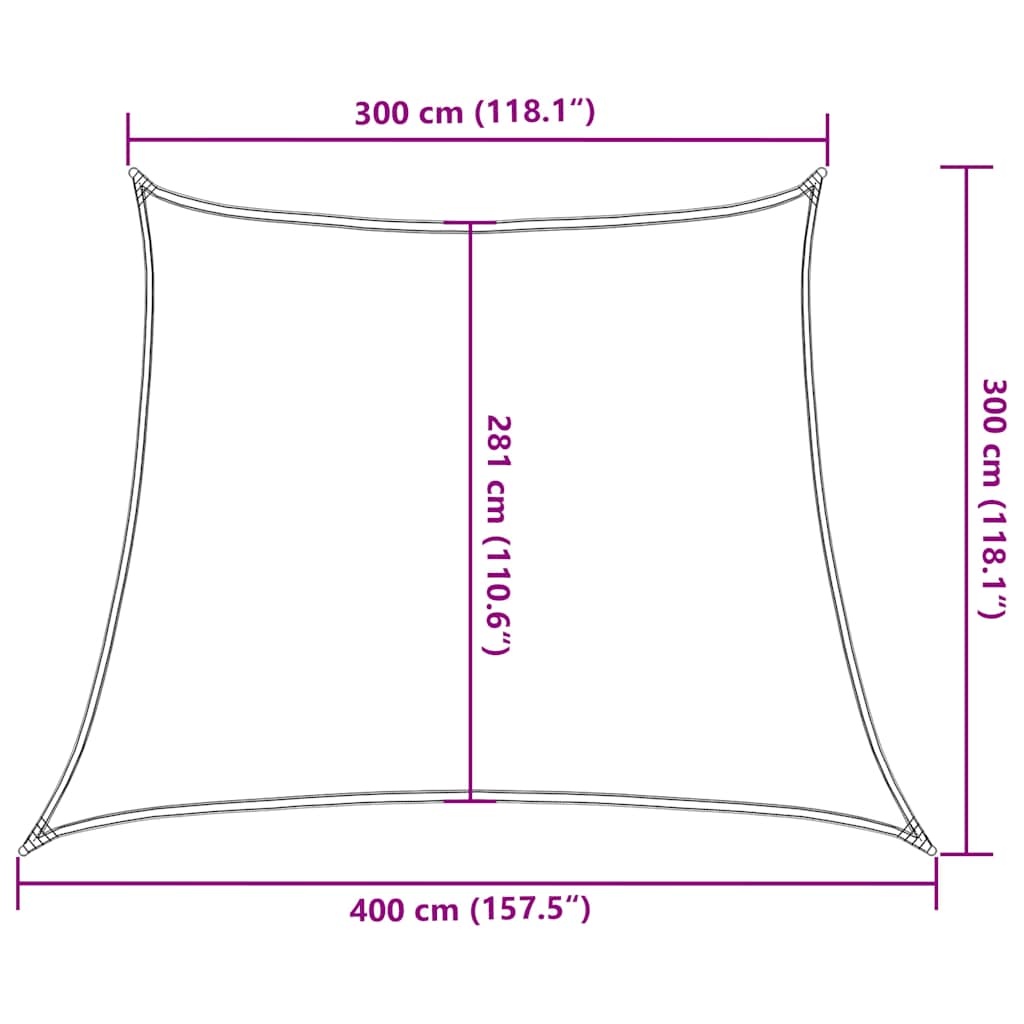 Sonnensegel 160 g/m² Trapezform Blau 3/4x3 m HDPE