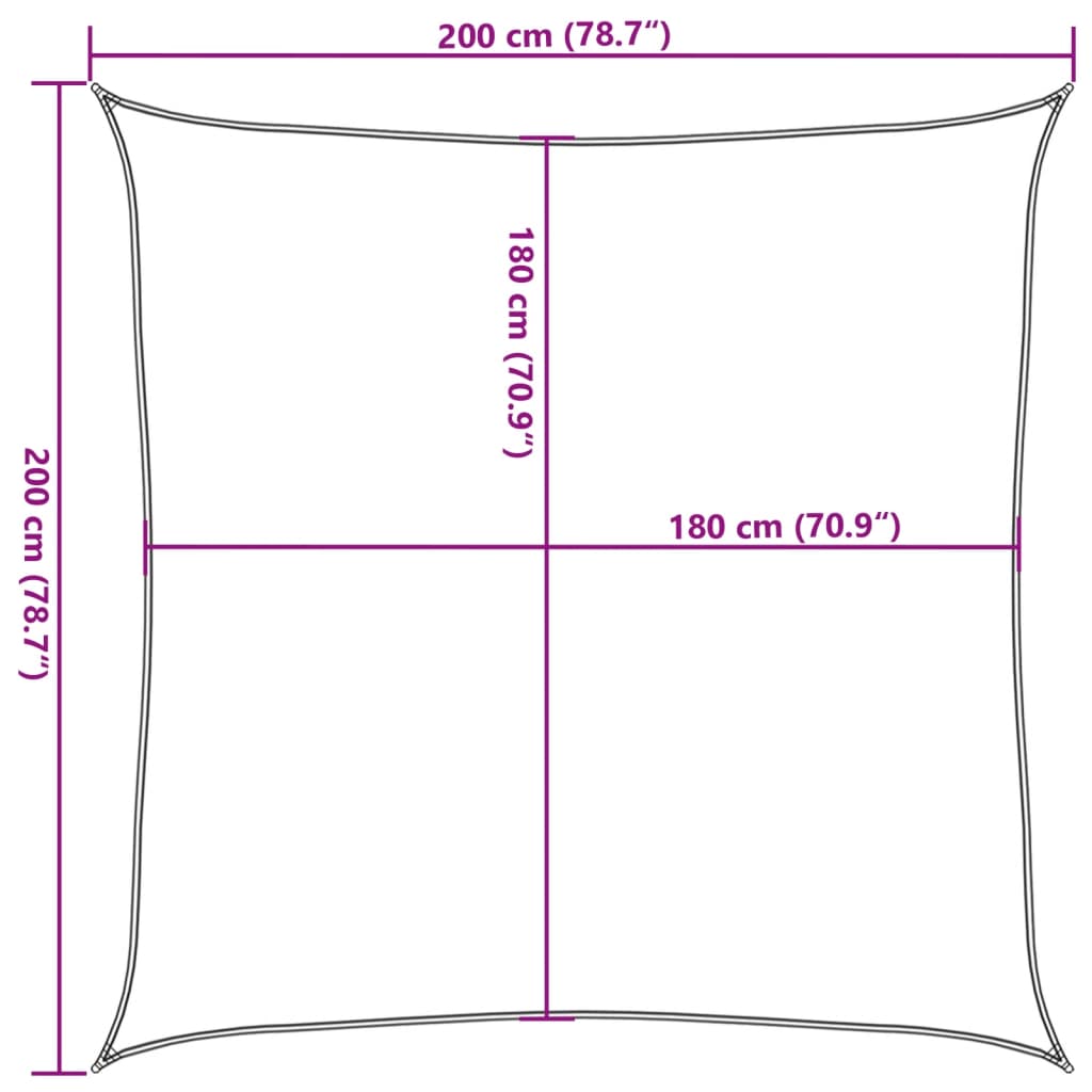 Sonnensegel 160 g/m² Gelb 2x2 m HDPE