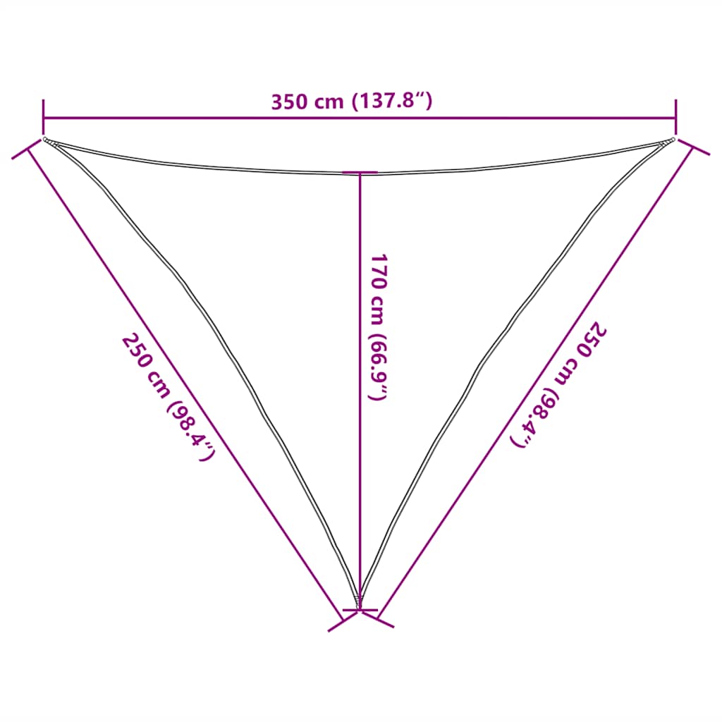 Sonnensegel 160 g/m² Dreieckig Gelb 2,5x2,5x3,5 m HDPE