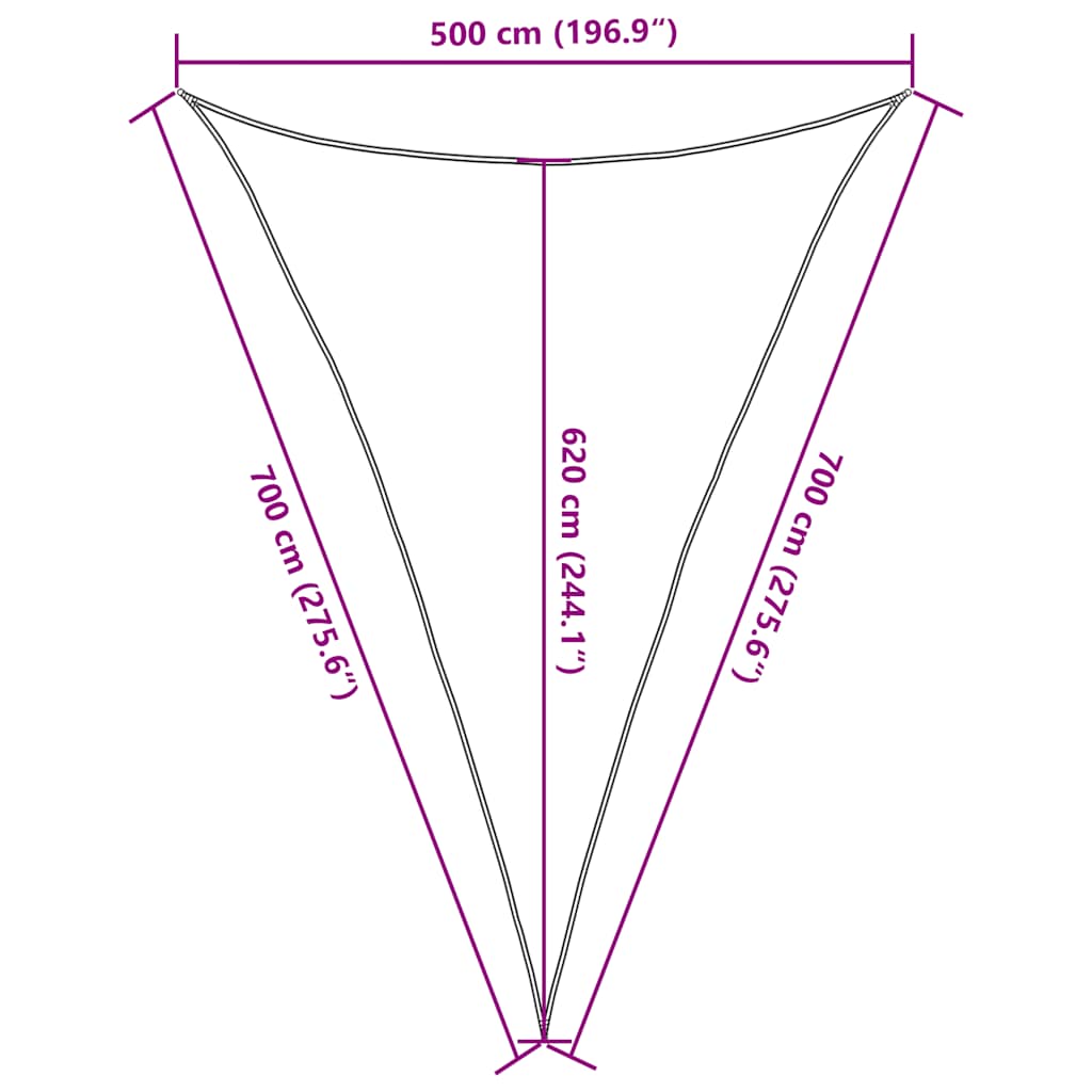 Sonnensegel 160 g/m² Gelb 5x7x7 m HDPE