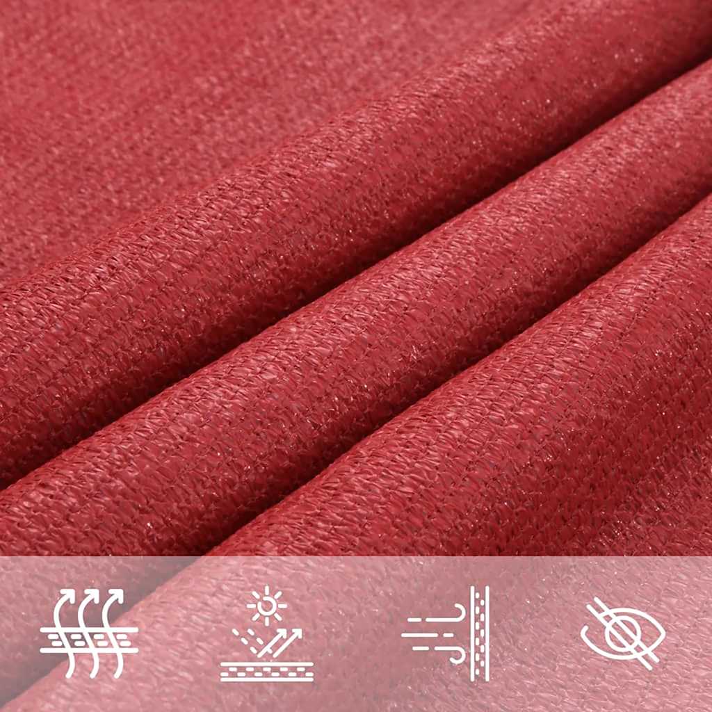 Sonnensegel 160 g/m² Rot 2x2 m HDPE