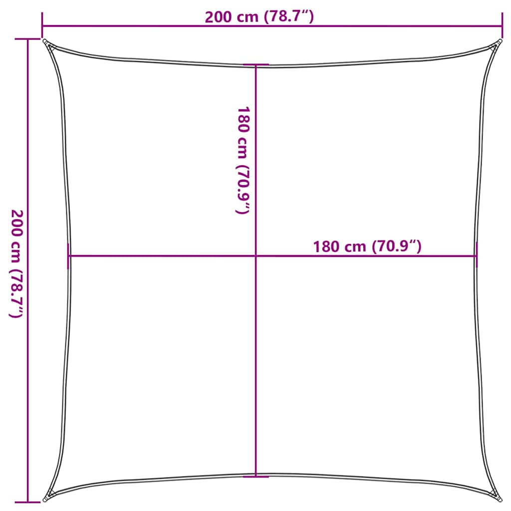 Sonnensegel 160 g/m² Rot 2x2 m HDPE