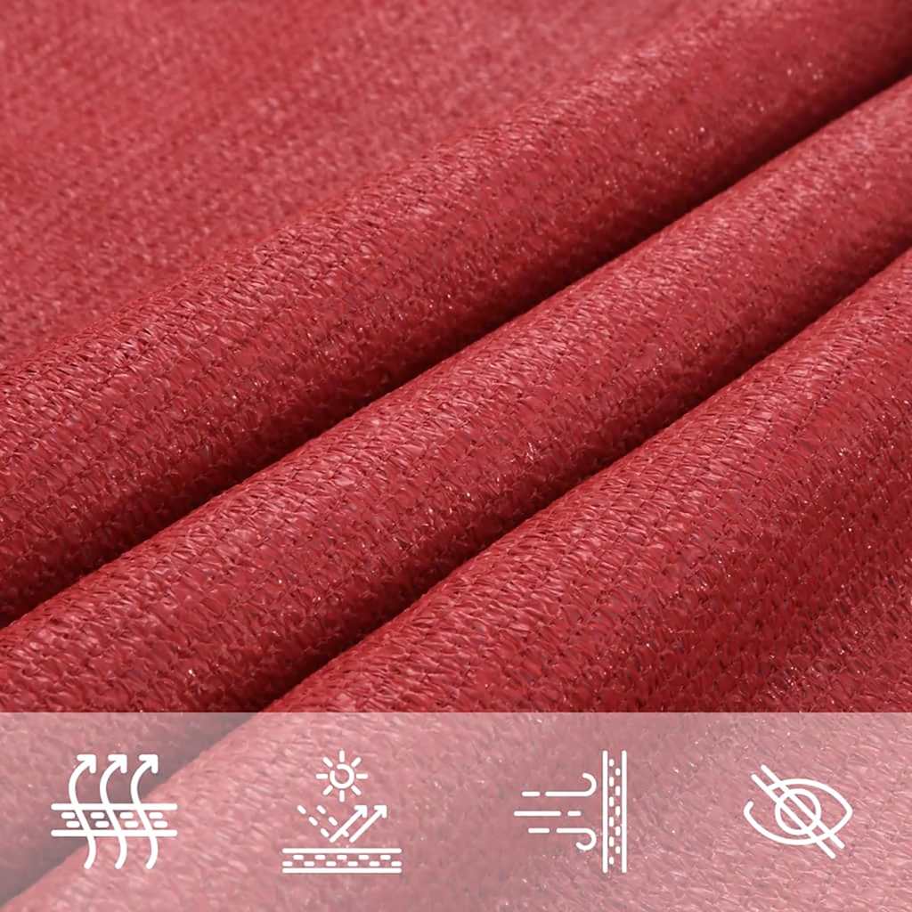 Sonnensegel 160 g/m² Rot 4x4 m HDPE