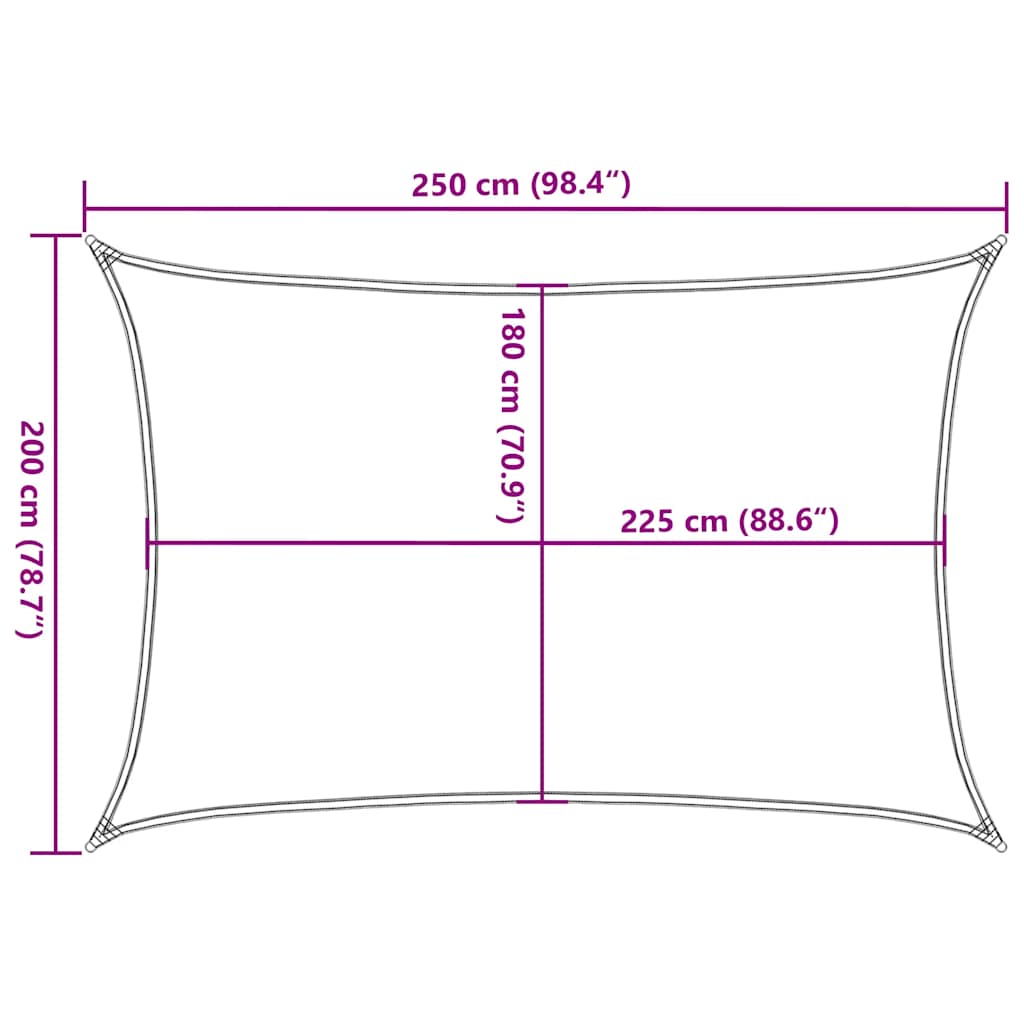 Sonnensegel 160 g/m² Rot 2x2,5 m HDPE