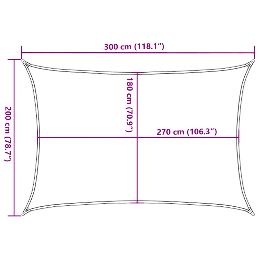 Sonnensegel 160 g/m² Rot 2x3 m HDPE