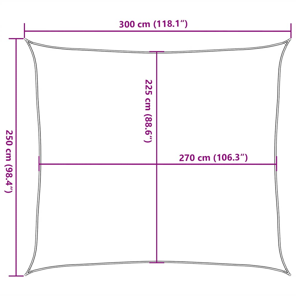 Sonnensegel 160 g/m² Rot 2,5x3 m HDPE