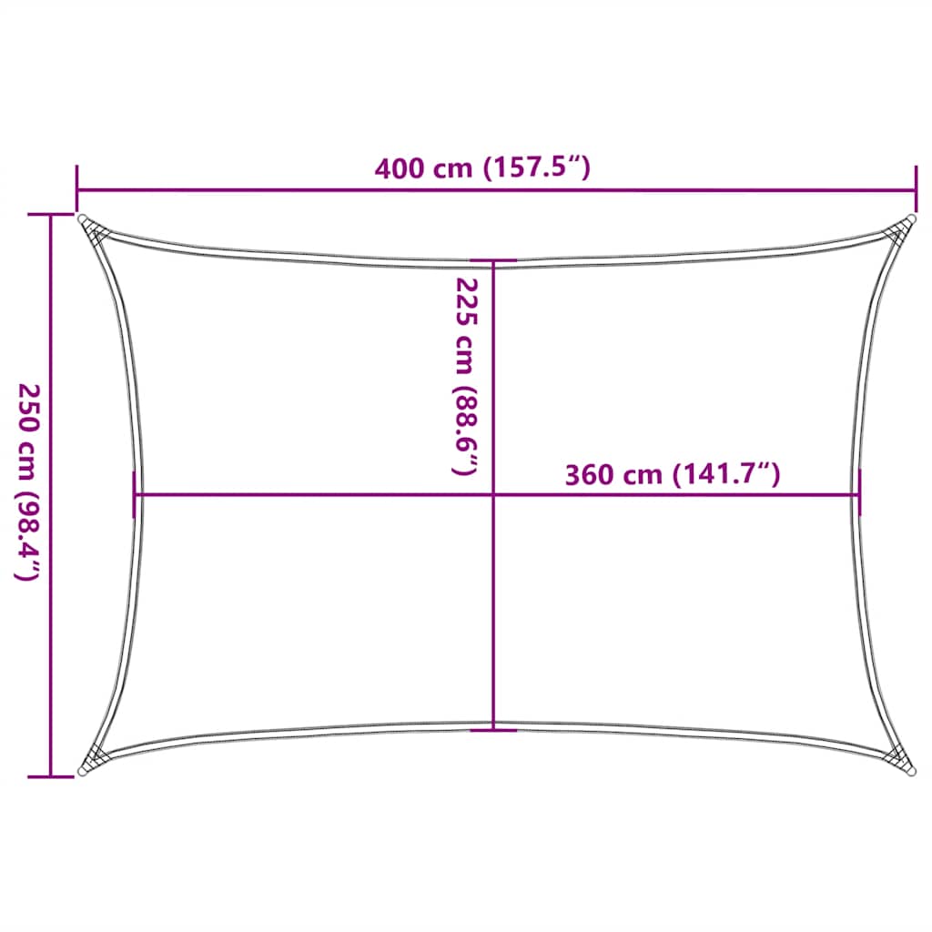 Sonnensegel 160 g/m² Rot 2,5x4 m HDPE