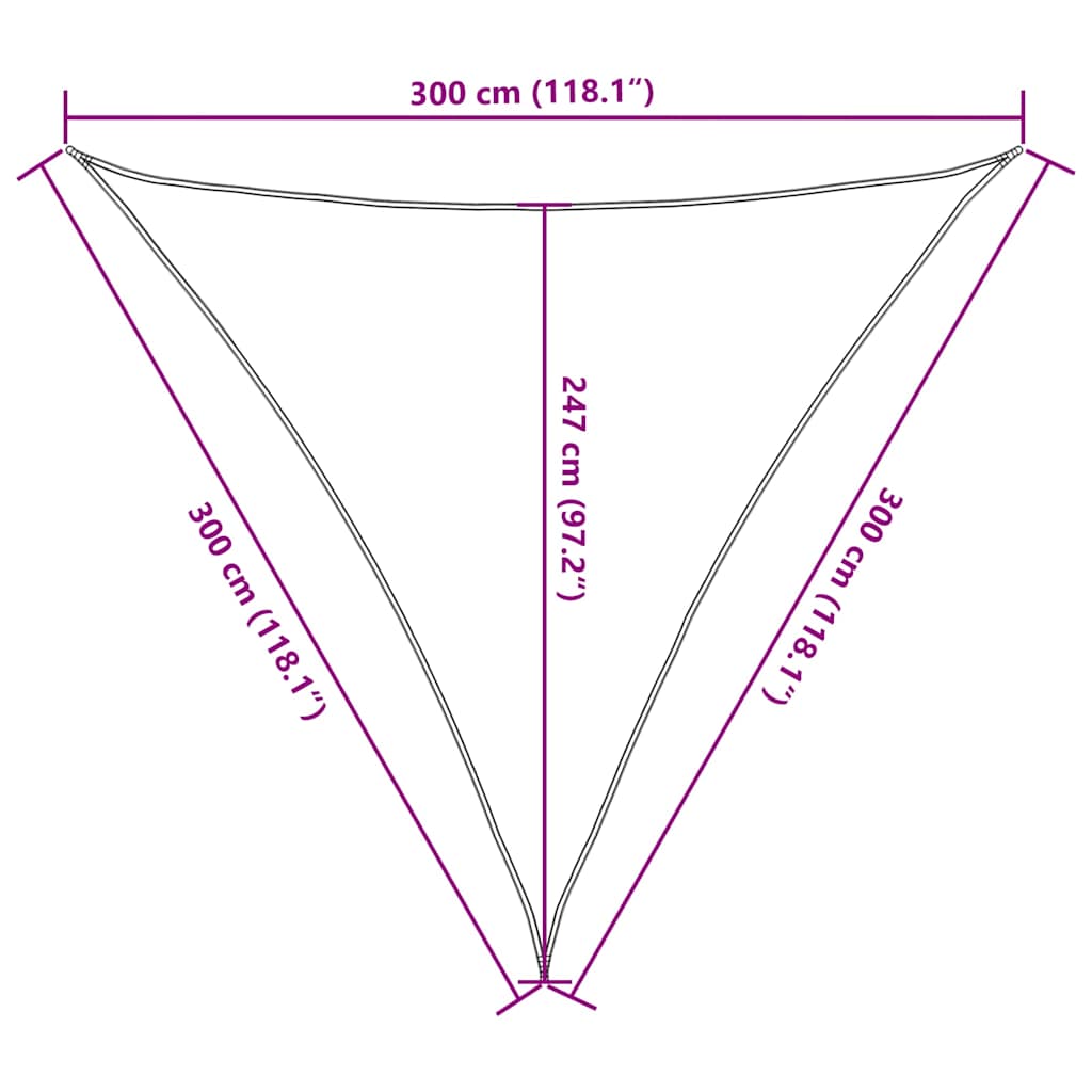 Sonnensegel 160 g/m² Rot 3x3x3 m HDPE