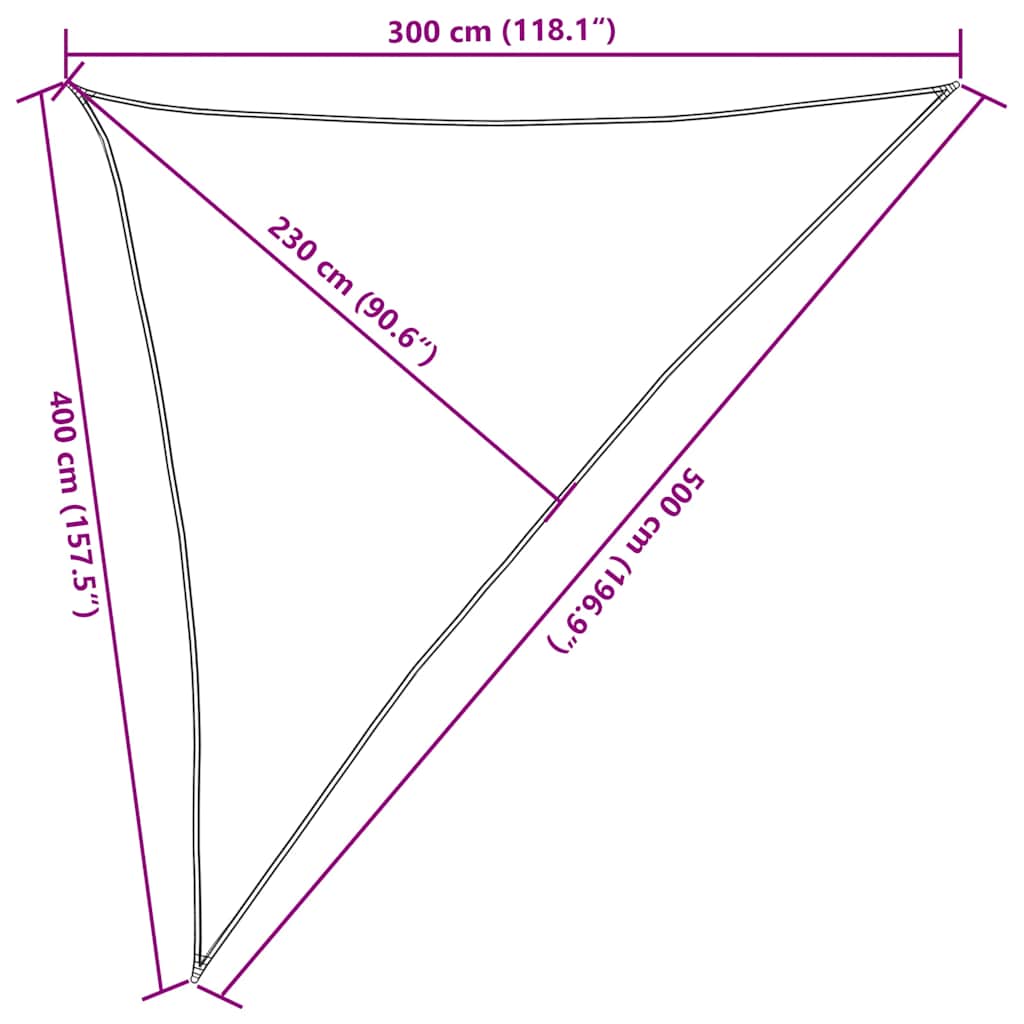 Sonnensegel 160 g/m² Rot 3x4x5 m HDPE