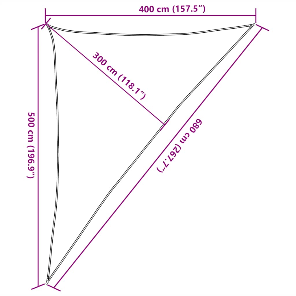 Sonnensegel 160 g/m² Rot 4x5x6,8 m HDPE