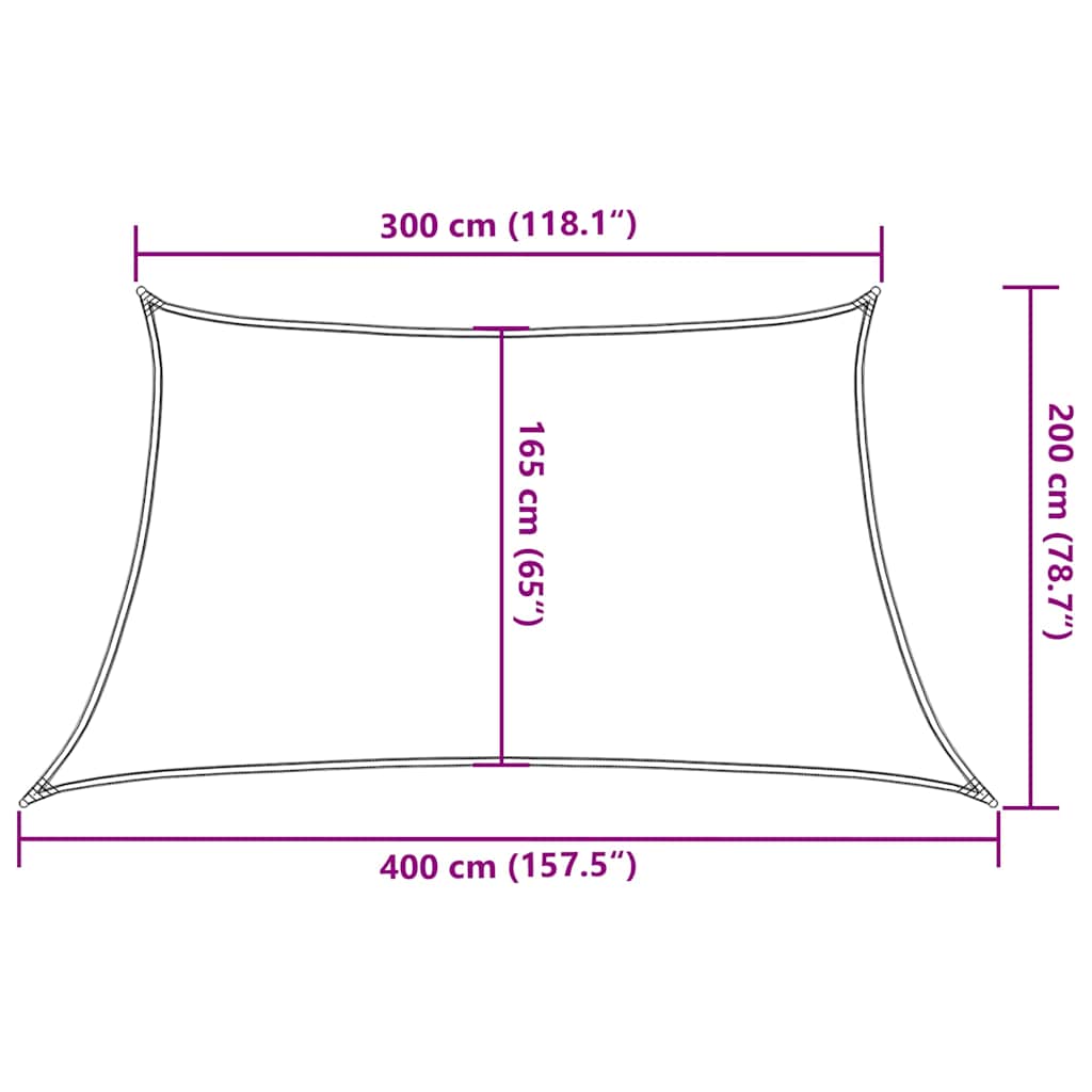Sonnensegel 160 g/m² Rot 3/4x2 m HDPE
