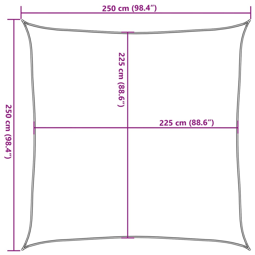 Sonnensegel 160 g/m² Orange 2,5x2,5 m HDPE