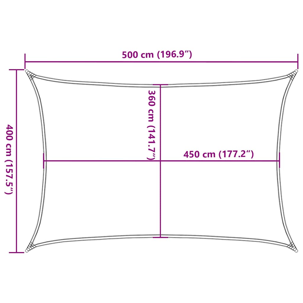 Sonnensegel 160 g/m² Rechteckig Orange 4x5 m HDPE