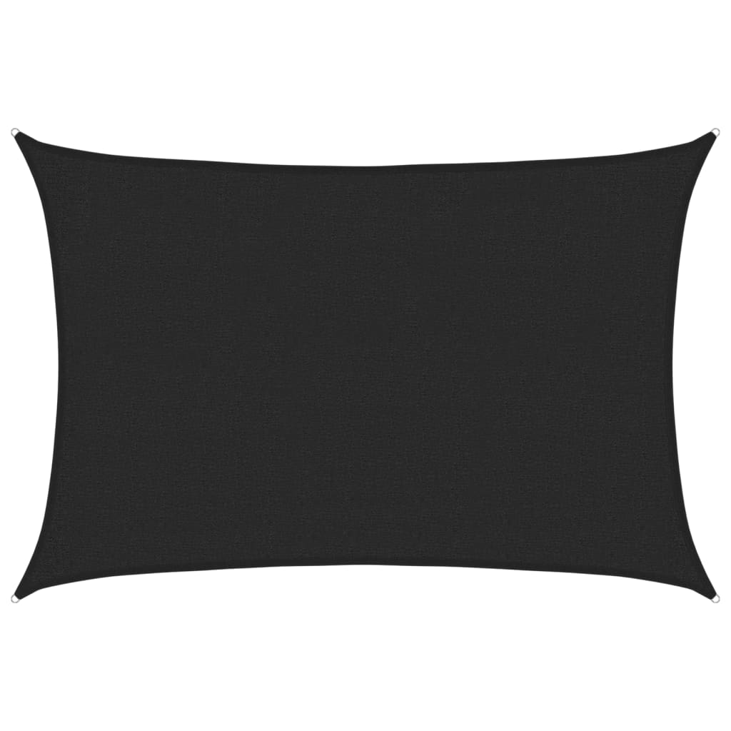 Sonnensegel 160 g/m² Schwarz 2x2,5 m HDPE