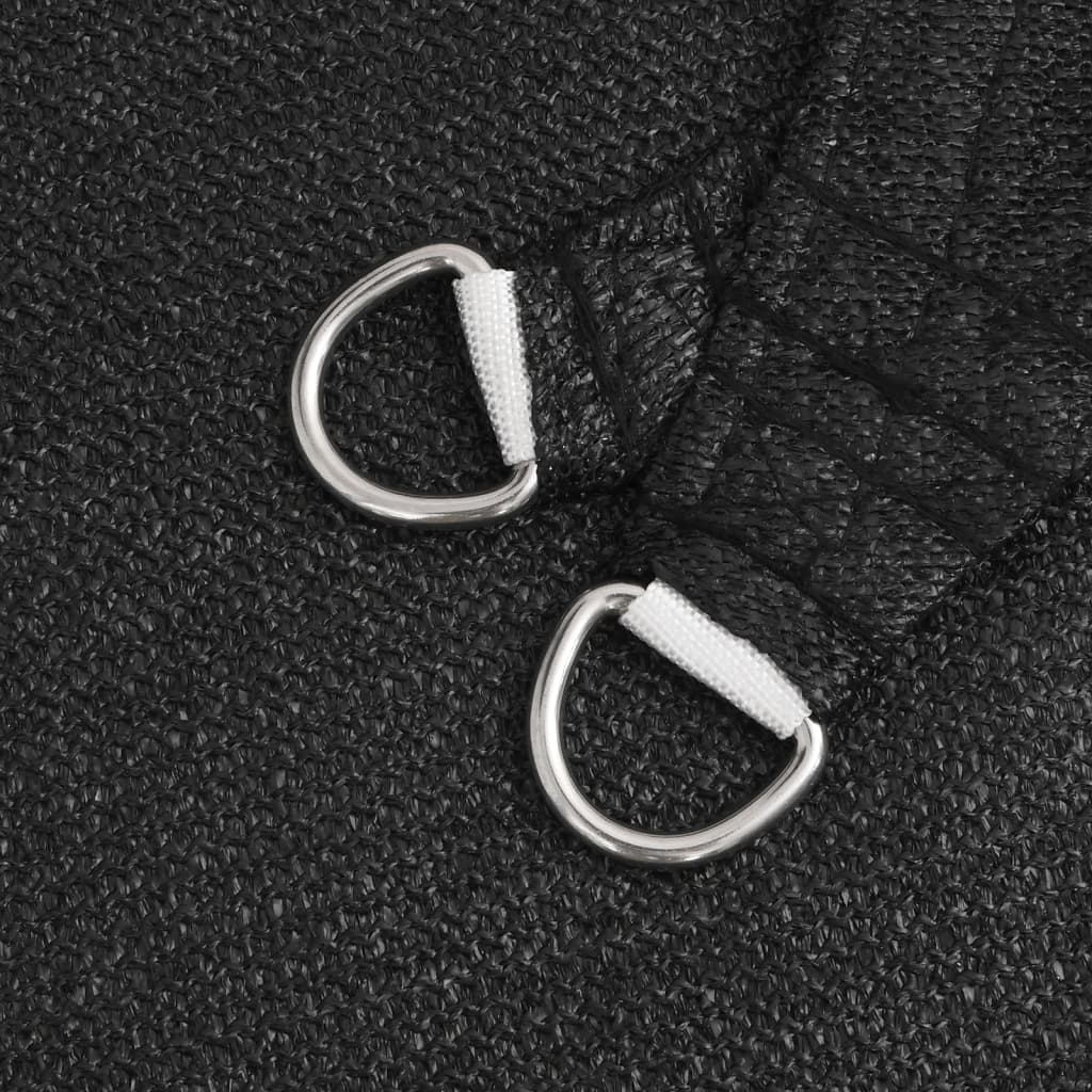 Sonnensegel 160 g/m² Schwarz 2x3,5 m HDPE