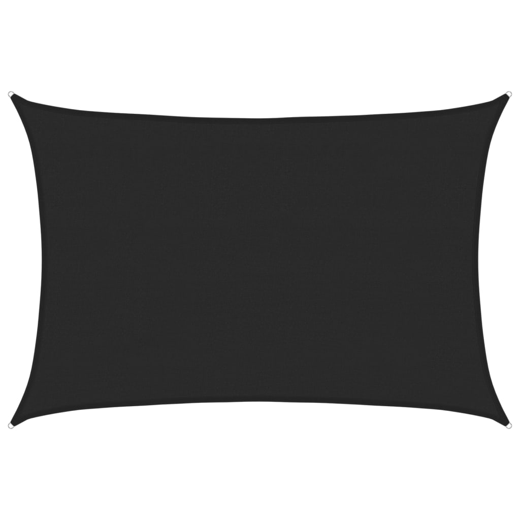 Sonnensegel 160 g/m² Schwarz 4x5 m HDPE
