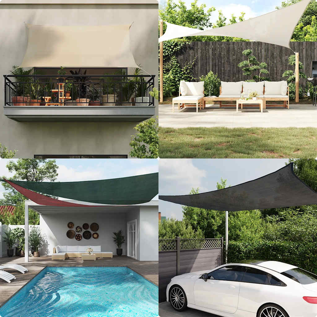 Sonnensegel 160 g/m² Trapezform Schwarz 4/5x4 m HDPE